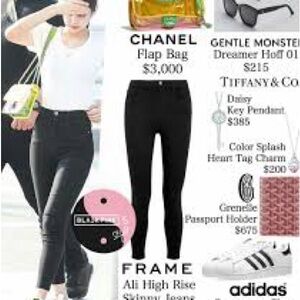 FRAME All High Rise Skinny Jeans in film noir